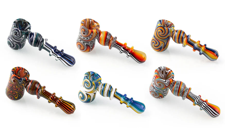 IC Glass Hammer Bubbler with Wig Wag Design Secondary image