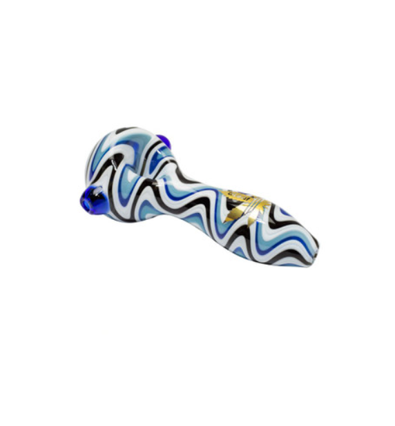 Wholesale Hand pipe with Wig wag all over & 3dots | Assorted color |HP363