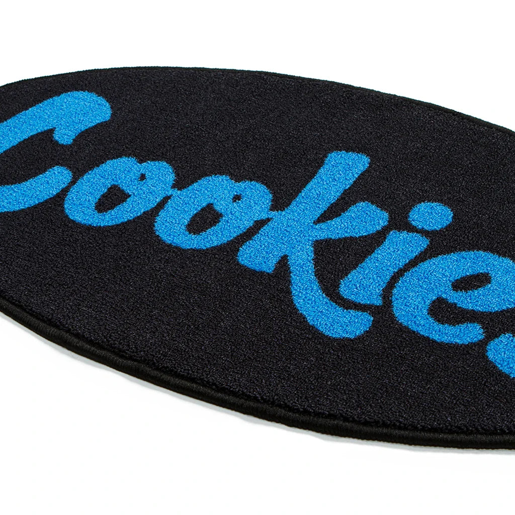 Cookies Rug Original Mint Logo Oval Black with Blue Logo
