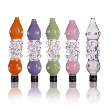 IC GLASS - DAB SLAB | The Huni Badger companion | Includes Titanium, Ceramic & quartz Tip with protector, drip bottle & Glass bucket | Comes with Adapter for HUNI BADGER | ICNC1048