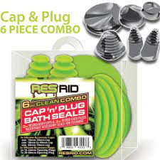 RESRID - RESRID Cleaner | Bath Cap & Plug COMBO |  3 Caps & 3 Plugs / Unit | Single Unit