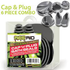 RESRID - RESRID Cleaner | Bath Cap & Plug COMBO |  3 Caps & 3 Plugs / Unit | Single Unit
