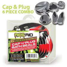 RESRID - RESRID Cleaner | Bath Cap & Plug COMBO |  3 Caps & 3 Plugs / Unit | Single Unit