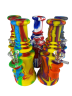 Silicone - 8" Water Pipe with Glass Bowl | Single Unit