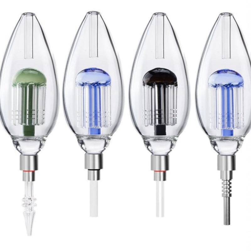 Wholesale Bulb Nectar Collector with Tree Perc | Titanium Tip + Dish Bowl | NC2036