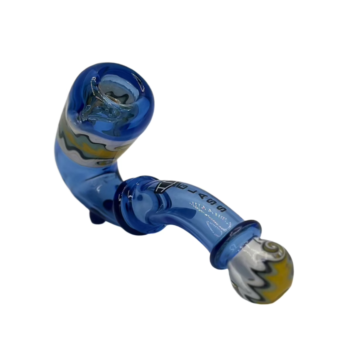IC Glass – Sherlock Hand Pipe with Wig Wag Design (Assorted Colors) Secondary image