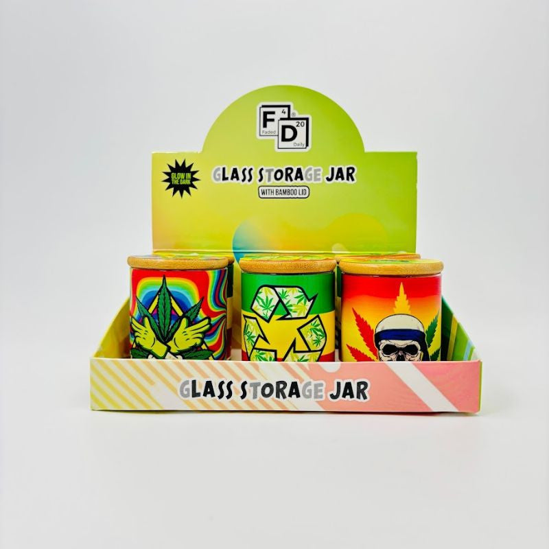 Faded Daily Glow In The Dark - Glass Storage Jar W/ Bamboo Lid Main image