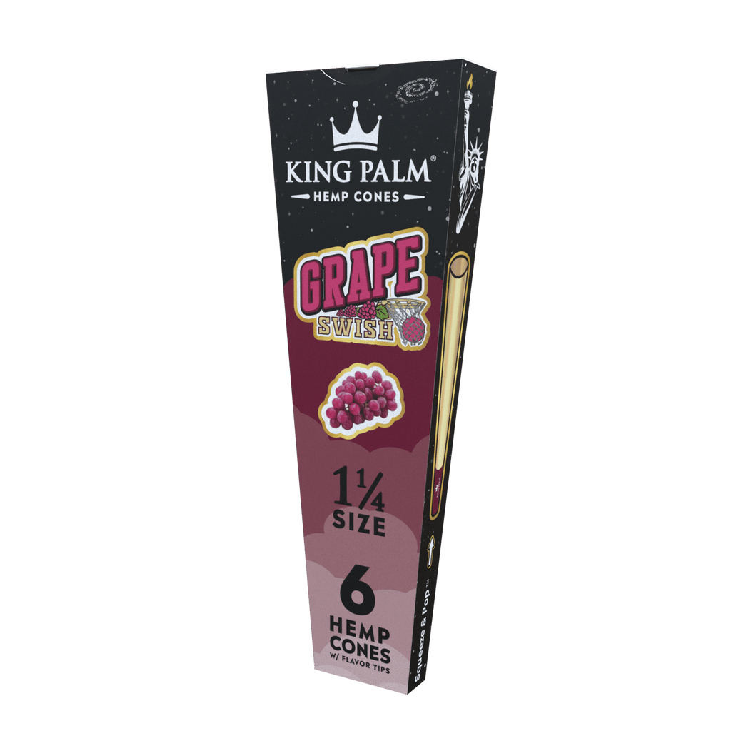 King Palm - Hemp Cones | 1 1/4 Size  6-Hemp cones| 30Packs/Display | Squeeze & POP | WR09