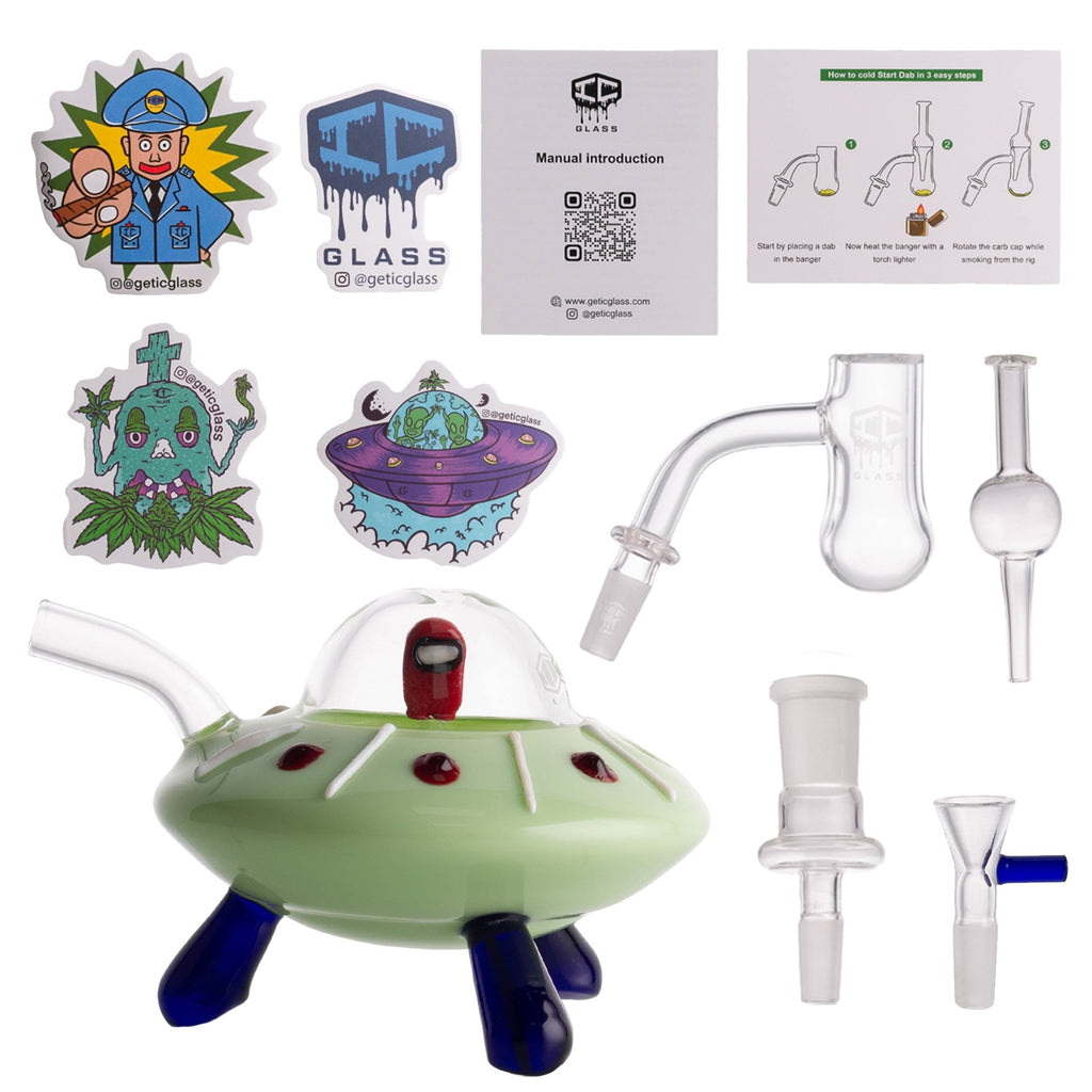 IC GLASS - Unidentified Flying Toke  Dab Rig | Assorted 3 Colors