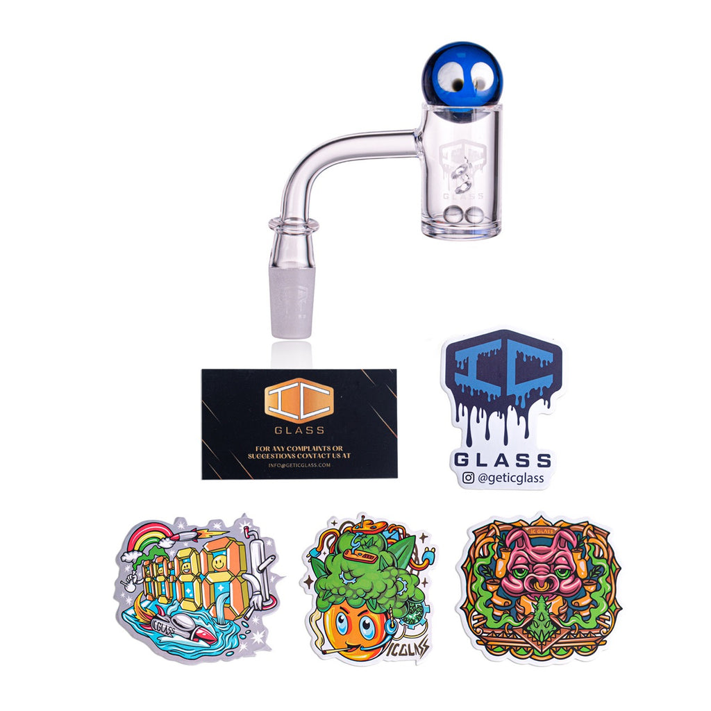 IC Glass - Hanging | 14mm 90D Quartz Banger | Includes Carb Cap, Terp Balls & Sticker | 5 Colors