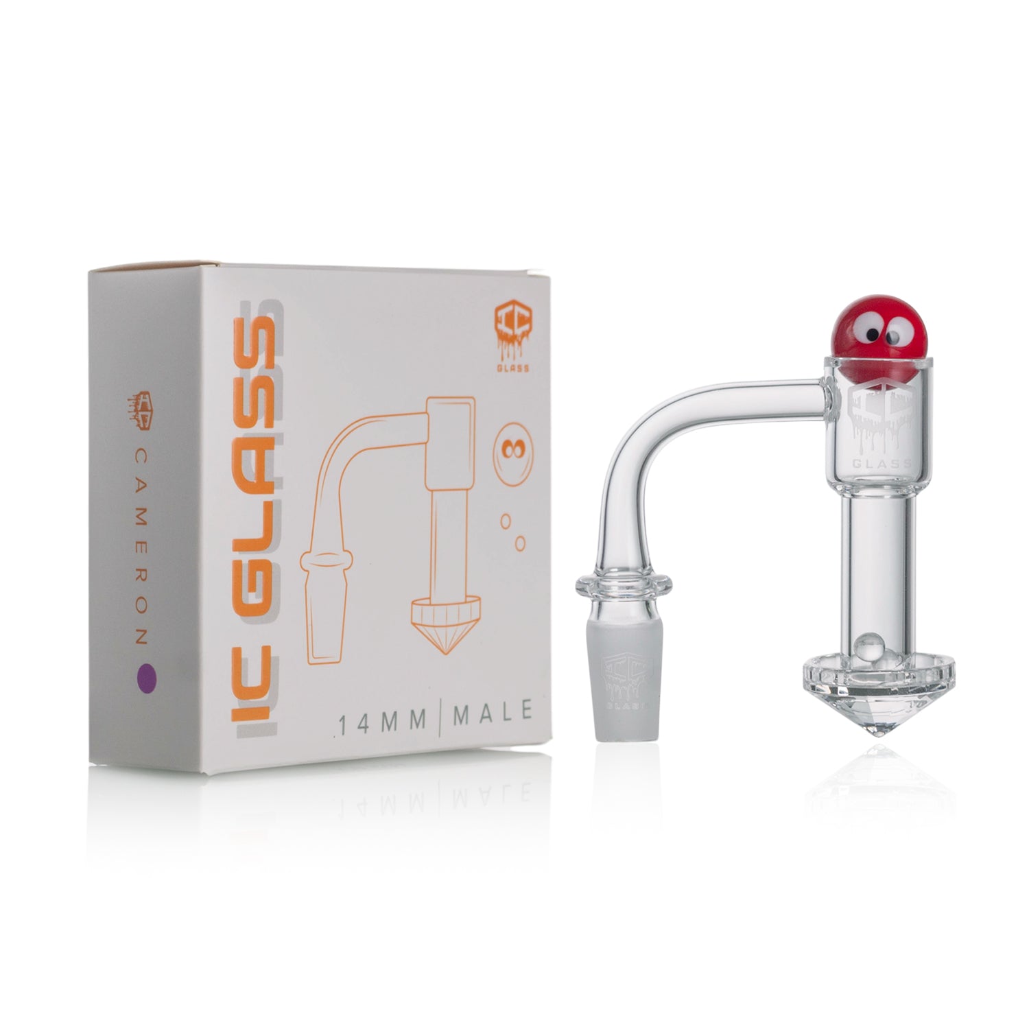 IC Glass - Cameron | 14mm 90D Quartz Banger | Includes Carb Cap & Terp Balls | 5 Colors Secondary image