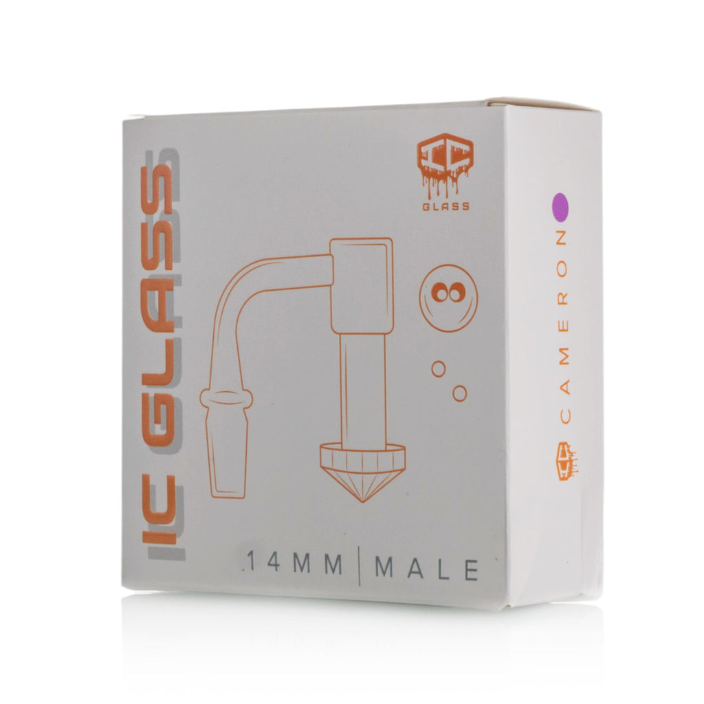 IC Glass - Cameron | 14mm 90D Quartz Banger | Includes Carb Cap & Terp Balls | 5 Colors