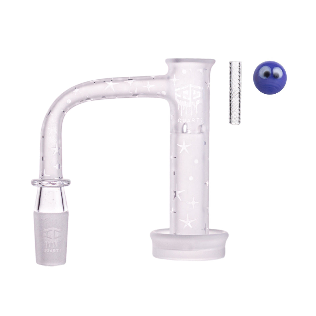 IC GLASS ELIXIR – 14MM Male 90° Banger Kit | Includes Carb Cap & Terp Balls