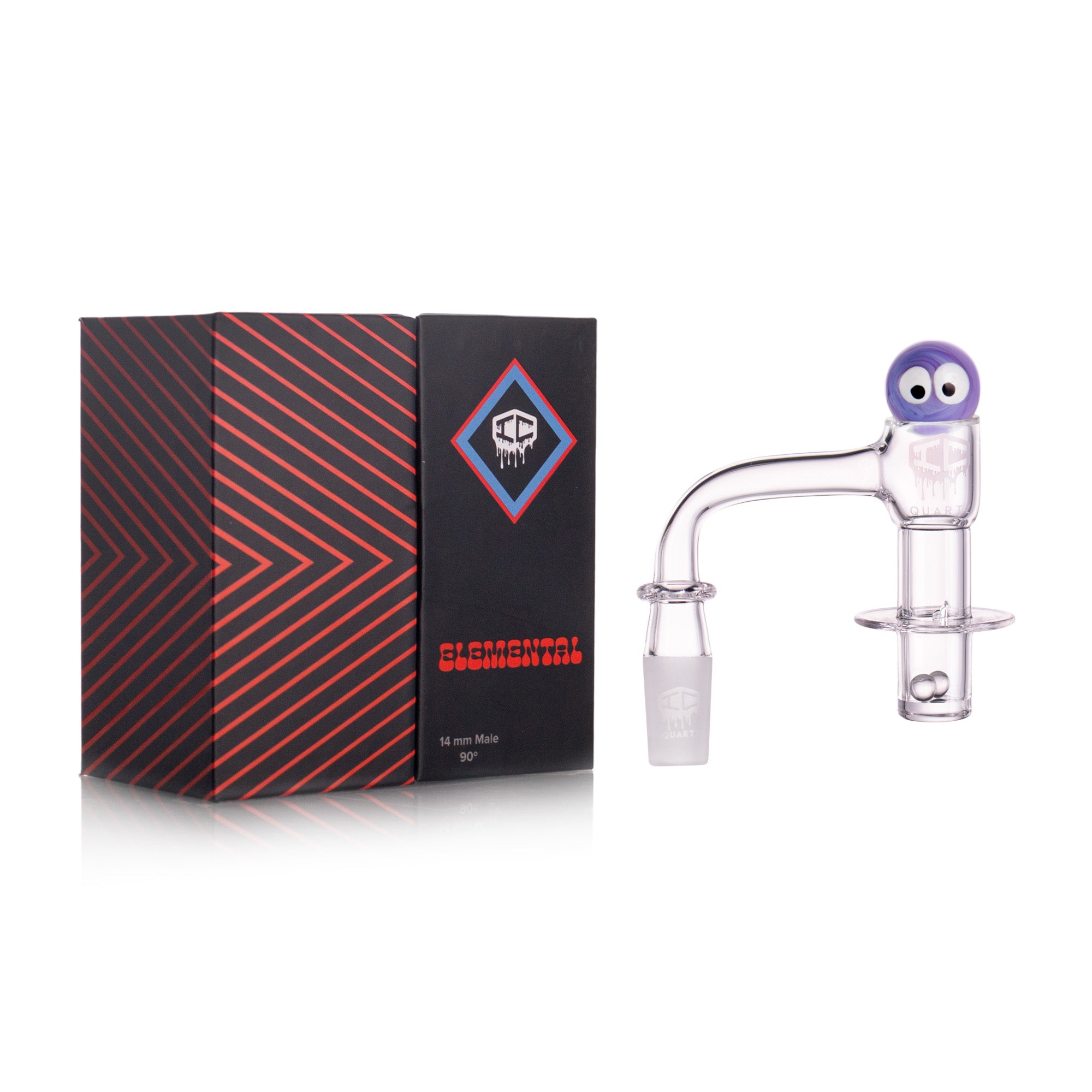 IC Quartz - Elemental | 14mm 90D Banger | Includes Terp Ball Graber | 5 colors