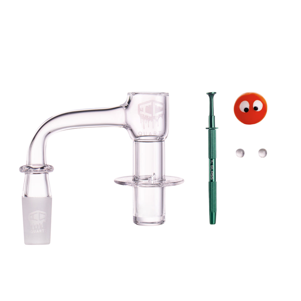 IC Quartz - Elemental | 14mm 90D Banger | Includes Terp Ball Graber | 5 colors