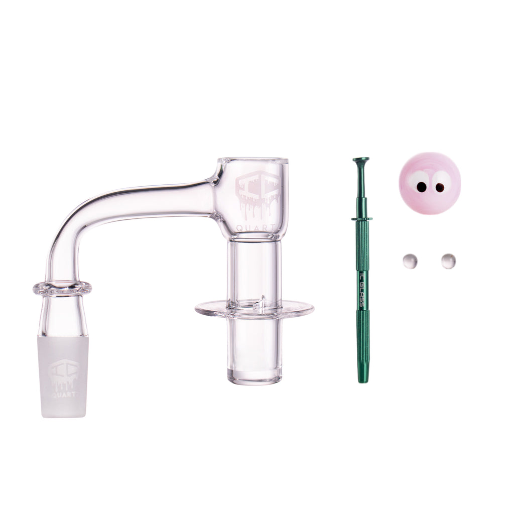 IC Quartz - Elemental | 14mm 90D Banger | Includes Terp Ball Graber | 5 colors