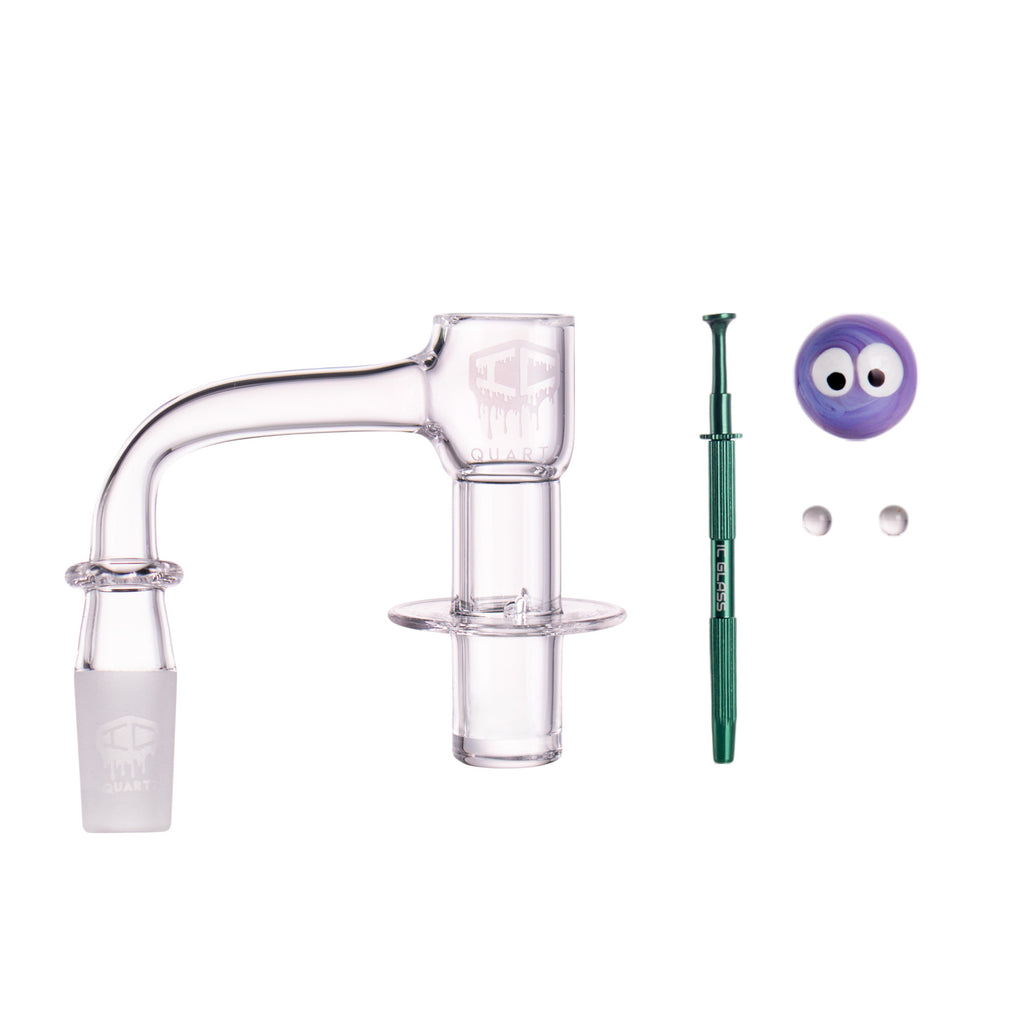 IC Quartz - Elemental | 14mm 90D Banger | Includes Terp Ball Graber | 5 colors