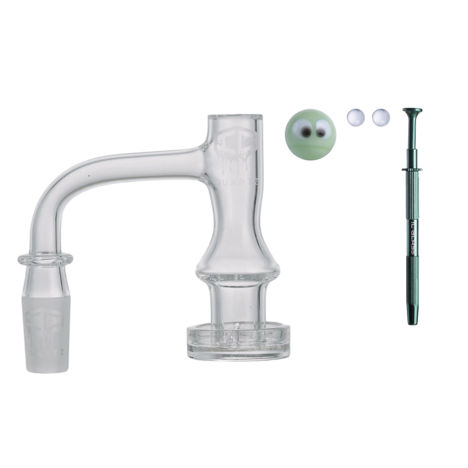 IC Quartz - Apex | 14mm 90° Banger | Includes Terp Ball Grabber, Carb Cap & Terp Balls | 6 Colors