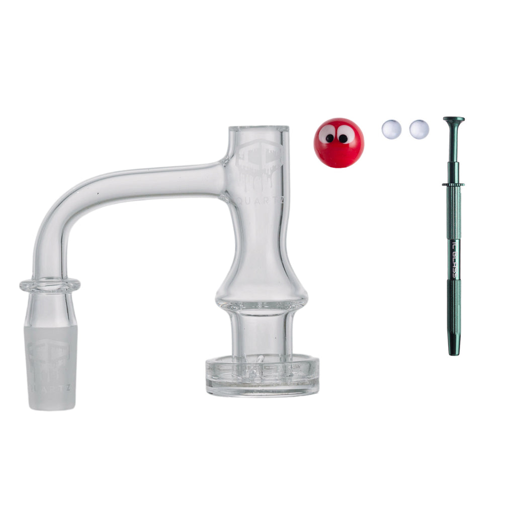 IC Quartz - Apex | 14mm 90° Banger | Includes Terp Ball Grabber, Carb Cap & Terp Balls | 6 Colors