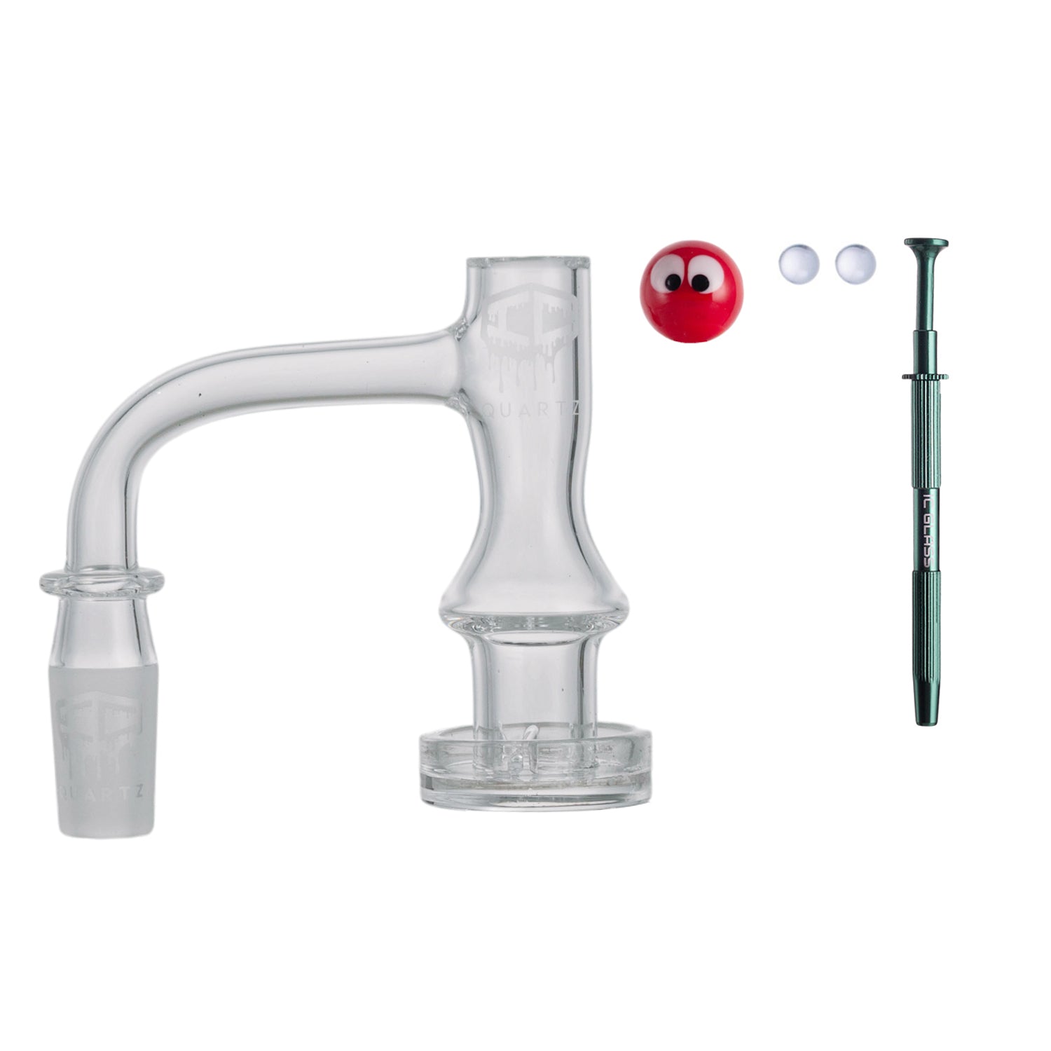 IC Quartz - Apex | 14mm 90° Banger | Includes Terp Ball Grabber, Carb Cap & Terp Balls | 6 Colors
