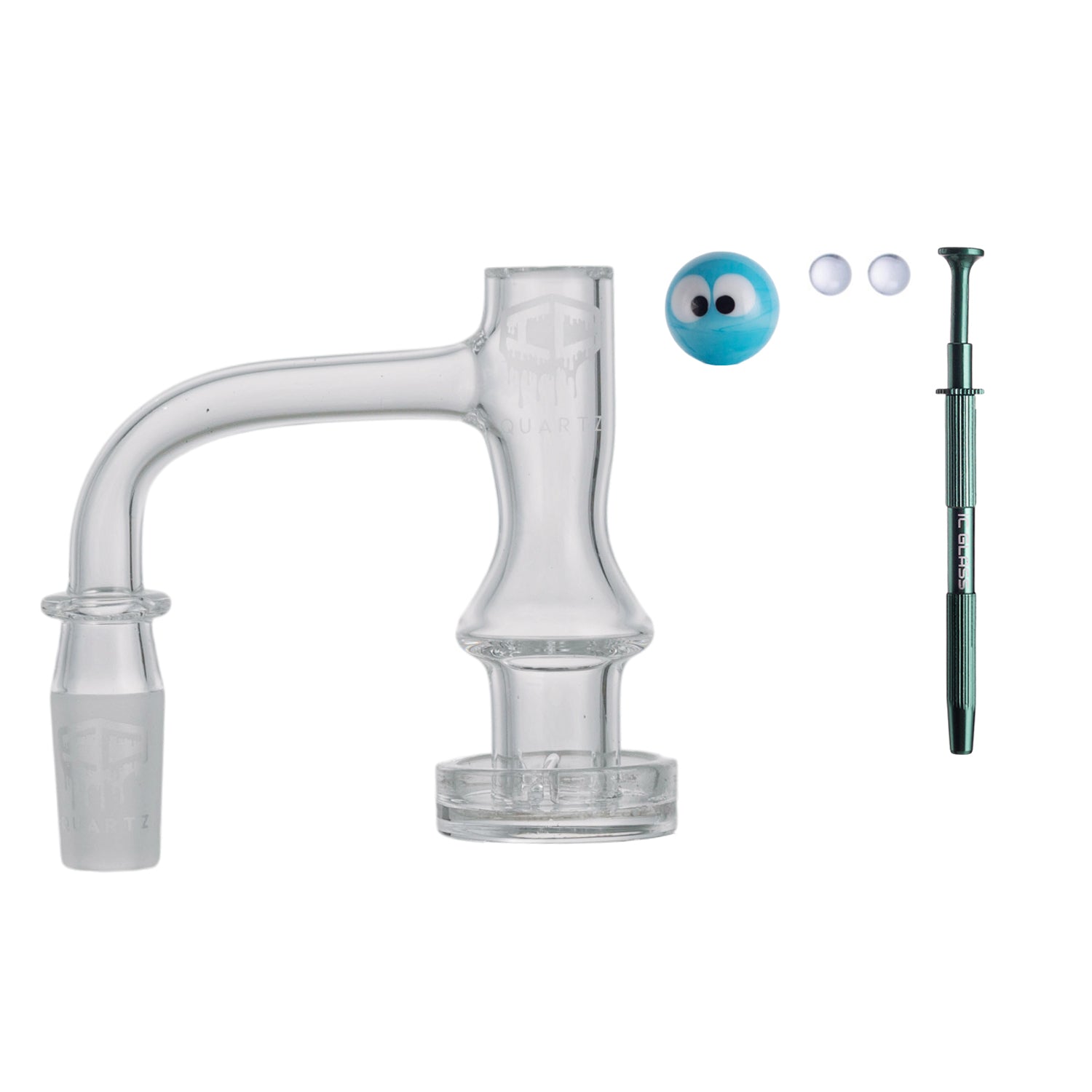 IC Quartz - Apex | 14mm 90° Banger | Includes Terp Ball Grabber, Carb Cap & Terp Balls | 6 Colors