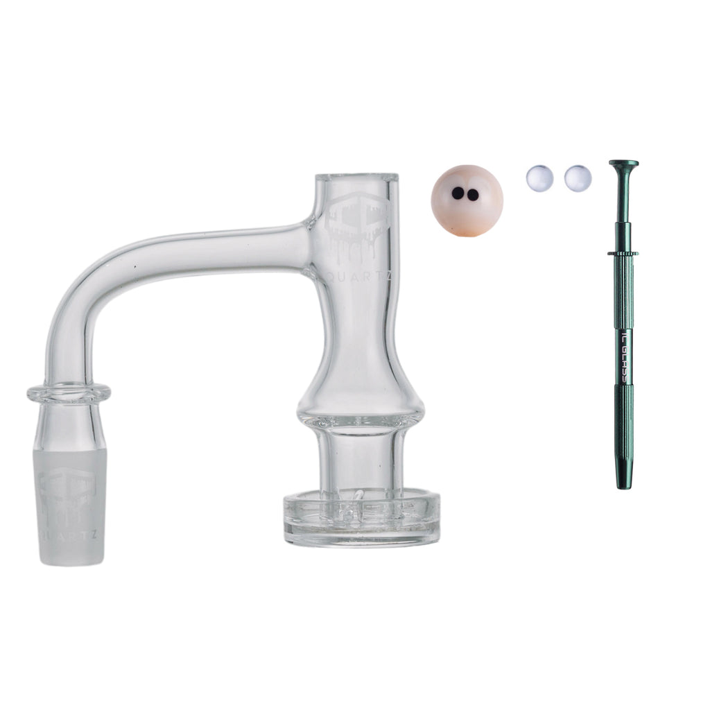 IC Quartz - Apex | 14mm 90° Banger | Includes Terp Ball Grabber, Carb Cap & Terp Balls | 6 Colors