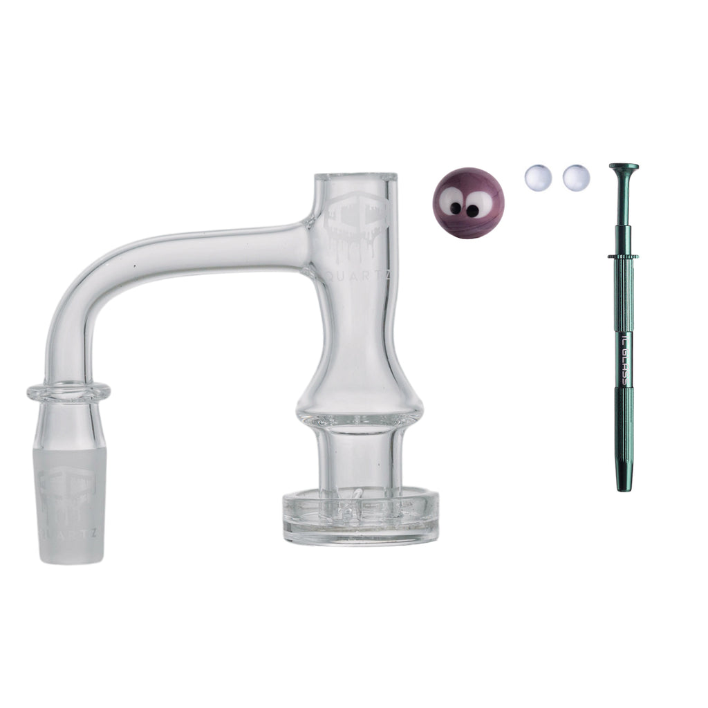 IC Quartz - Apex | 14mm 90° Banger | Includes Terp Ball Grabber, Carb Cap & Terp Balls | 6 Colors