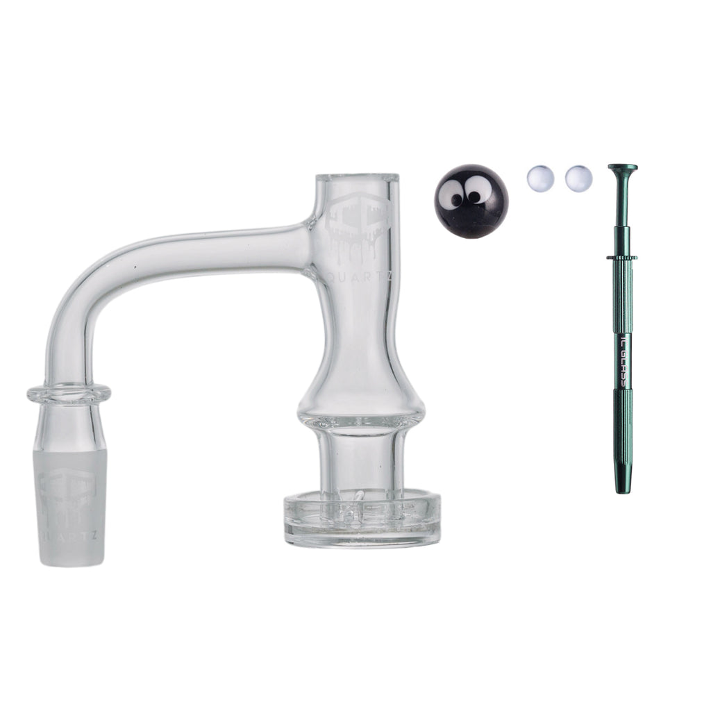 IC Quartz - Apex | 14mm 90° Banger | Includes Terp Ball Grabber, Carb Cap & Terp Balls | 6 Colors