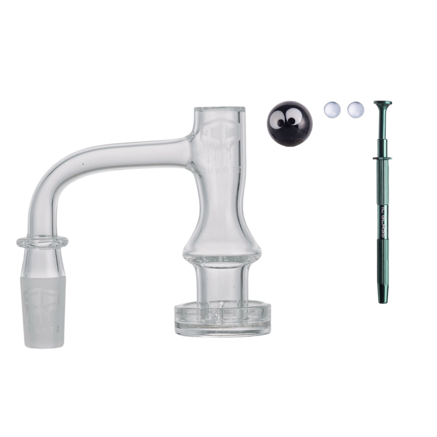 IC Quartz - Apex | 14mm 90° Banger | Includes Terp Ball Grabber, Carb Cap & Terp Balls | 6 Colors