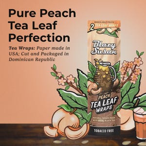 Blazy Susan - Wraps | 25pouches/Box | 2wraps/Pouch| Peach Tea Wraps