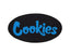 Cookies Rug Original Mint Logo Oval Black with Blue Logo
