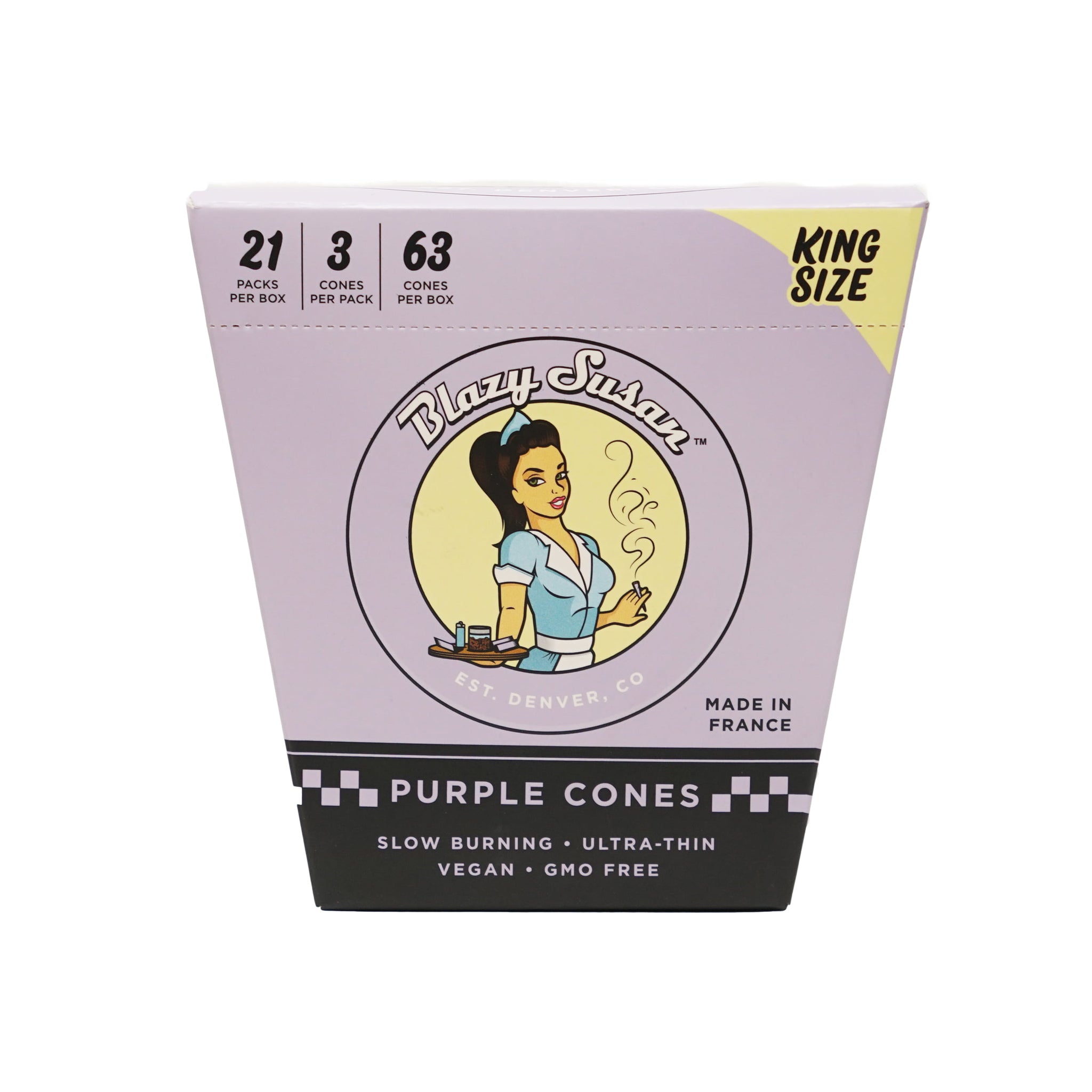 BLAZY SUSAN CONES - KING SIZE | 21 Pack/Box | 3 Cones/Pack | 63 Cones/Box