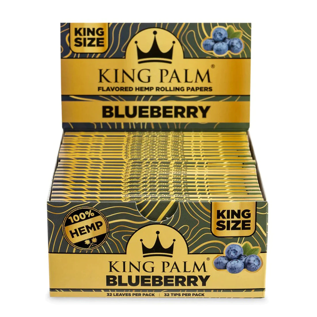 King Palm Flavored Hemp Rolling Papers - King Size | 22 Booklet Per Box