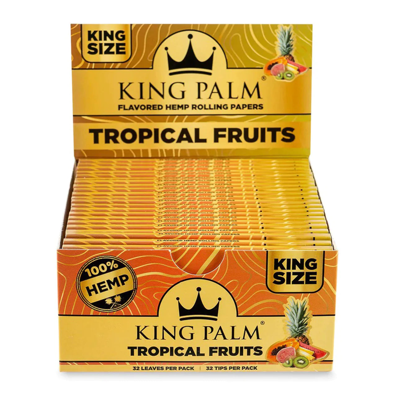 King Palm Flavored Hemp Rolling Papers - King Size | 22 Booklet Per Box