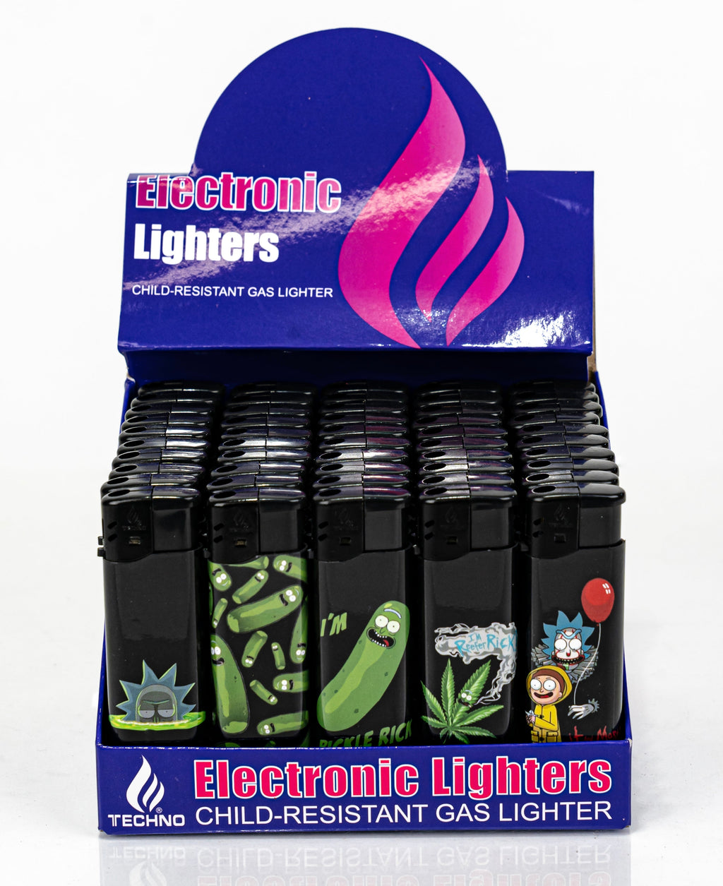 TECHNO Electronic Lighters  -  Gas Lighter |  50CT/Display