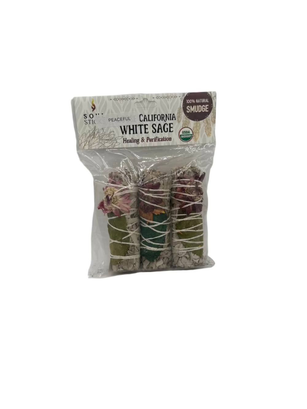 loose California white sage in a 3-pack.