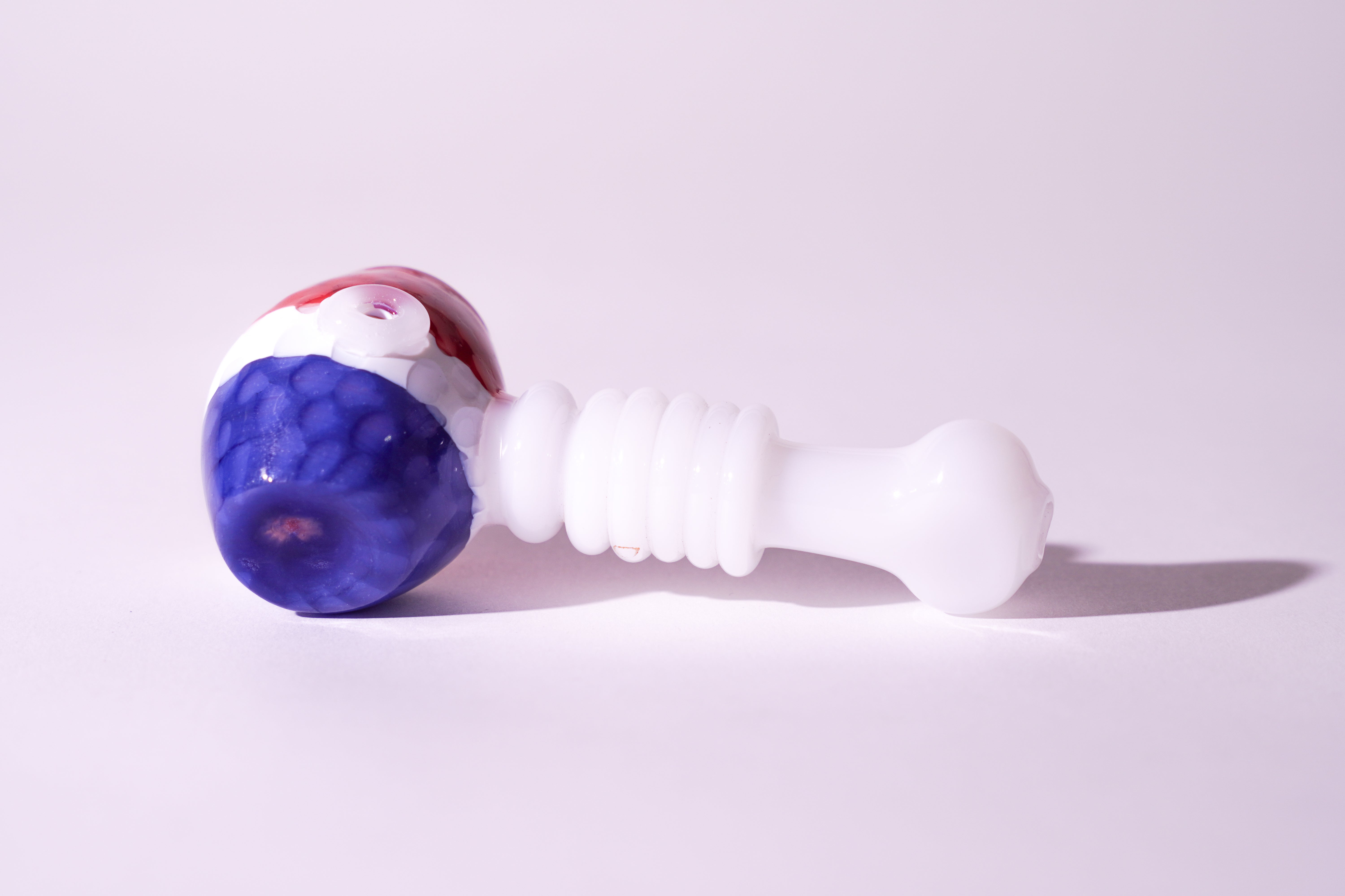 Hand Pipe with Tri-Color Honeycomb & Spiral Neck | HP362 Secondary image