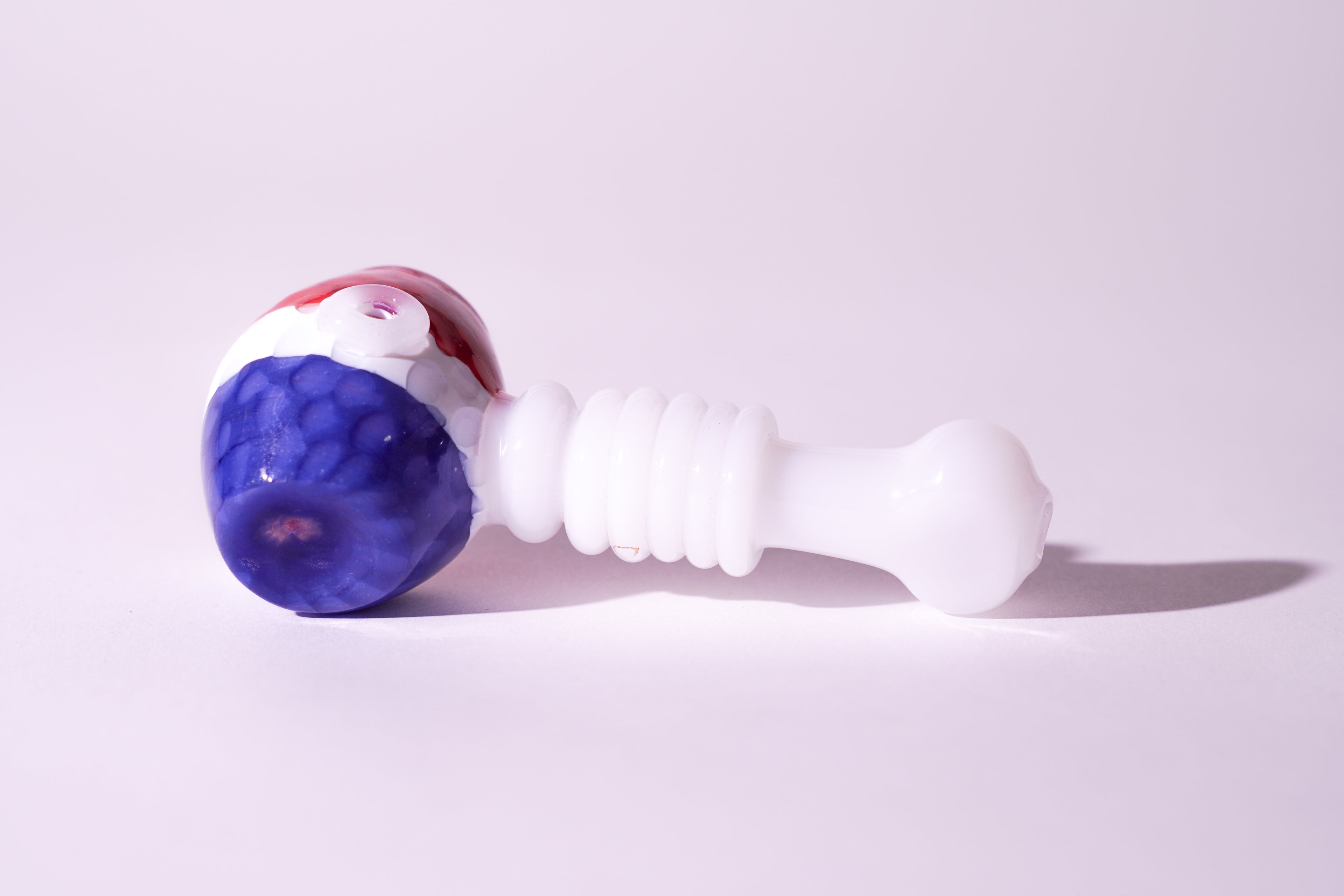 Hand Pipe with Tri-Color Honeycomb & Spiral Neck | HP362