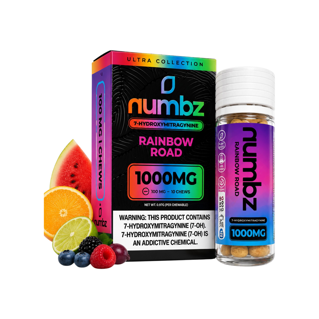 Numbz 7-Hydroxymitragynine Chewables  | 10 Count | 1000MG Box