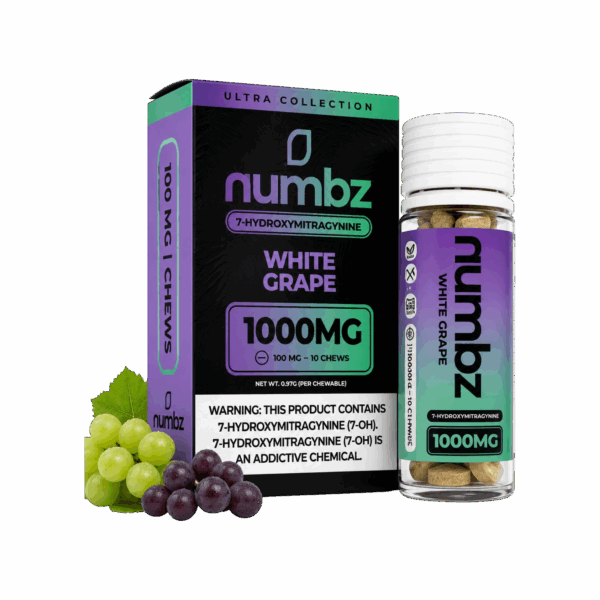 Numbz 7-Hydroxymitragynine Chewables  | 10 Count | 1000MG Box Secondary image