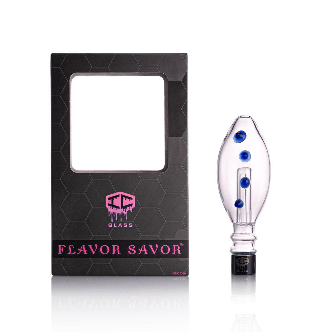 IC GLASS - Flavor Savor | Includes Titanium, Ceramic & quartz Tip with protector, drip bottle & Glass bucket | Comes with Adapter for HUNI BADGER | ICNC1046