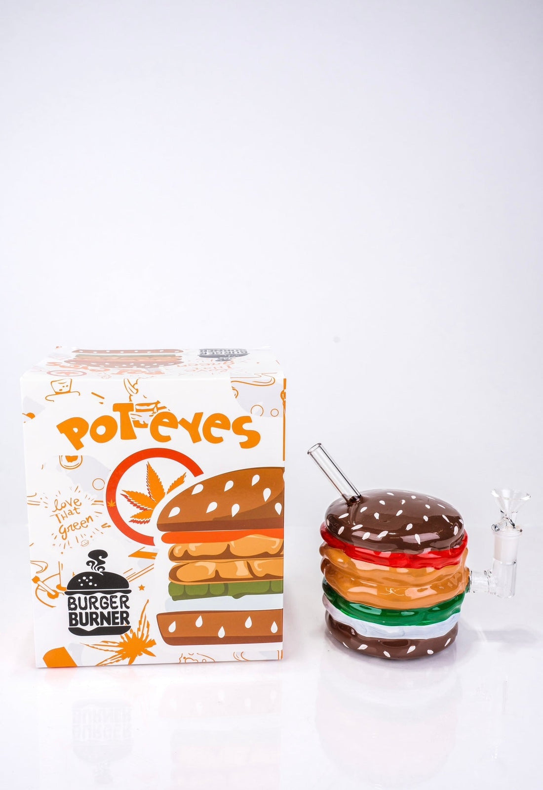 POT-EYES BURGER WATER PIPE- CERAMIC