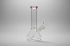 Beaker -Beaker with colored lip and Ice pinch |Include Down stem & bowl piece  8"
