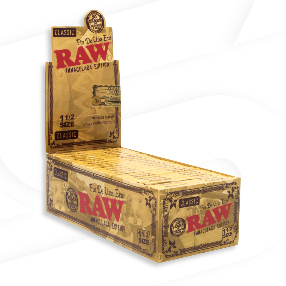 RAW Immaculada Edition 1 1/2 Rolling Papers 50 Sheets King Size Slim 25 Box Wholesale Natural Papers Main image