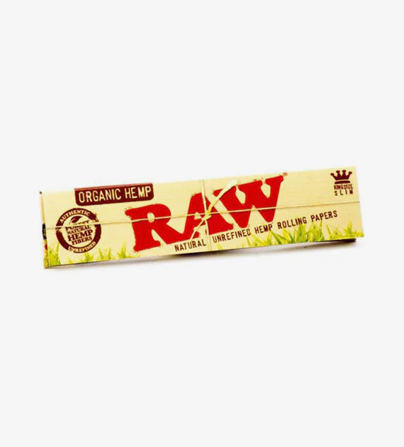Raw King Size Slim Organic Hemp - Rolling Papers |(Pack of 50) | 32 Leaves/Pack