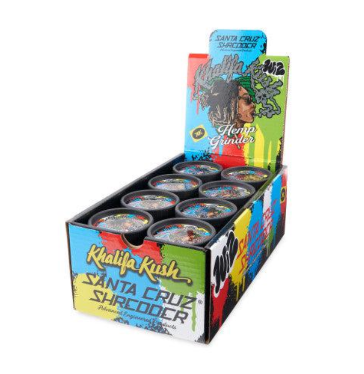 Stock up on the Santa Cruz Wiz Khalifa Hemp Grinder – 55mm, 24pcs/box. Biodegradable, durable & ideal for cannabis accessories wholesale buyers.