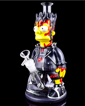 Silicon Glass Zombie Bart Bong with down stem & bowl piece