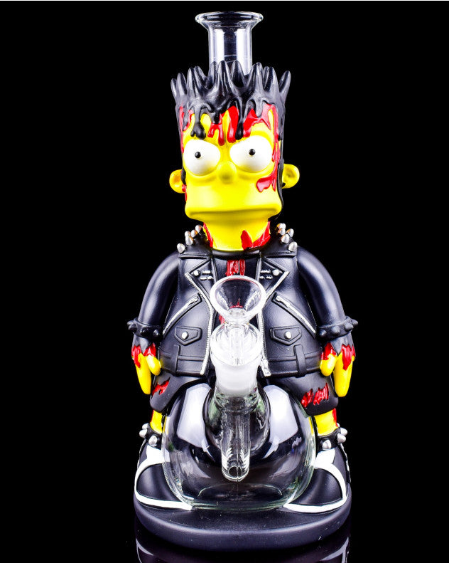Silicon Glass Zombie Bart Bong with down stem & bowl piece