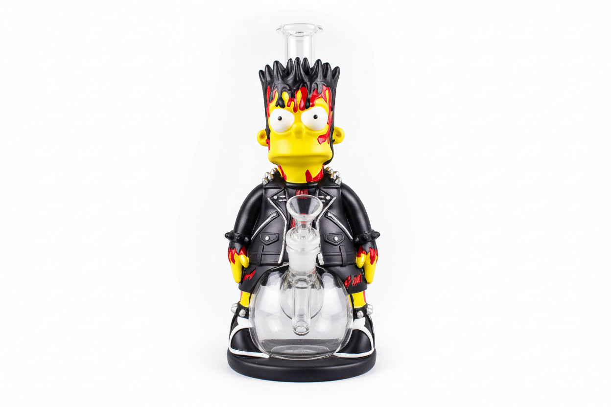 Silicon Glass Zombie Bong with down stem & bowl piece
