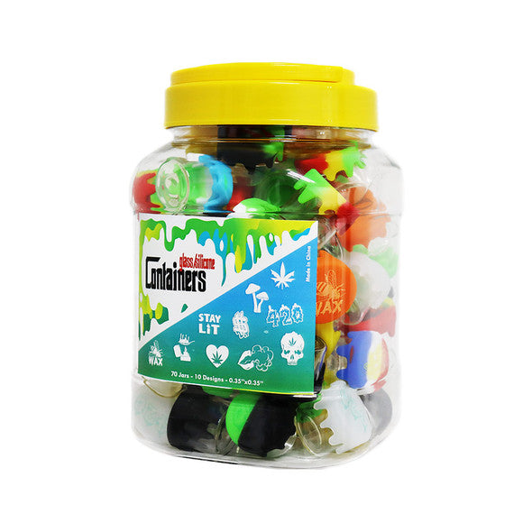 GLASS SILICONE CONTAINERS- 70CT PER JAR